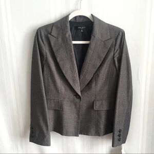 Nine West Suit One Button Blazer Jacket Gray 8P NWT Long Sleeve Workwear